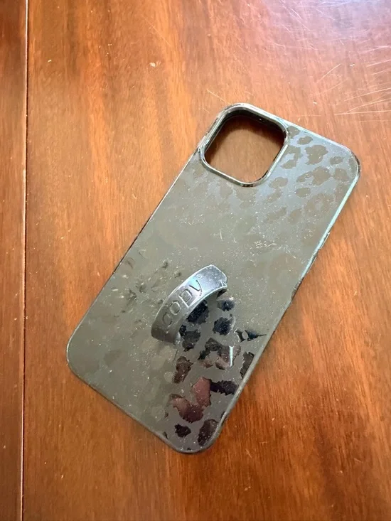 Loopy Case Black Leopard Phone Case with Loop - iPhone 12 Pro Max (6.7" Screen) - Picture 3 of 5